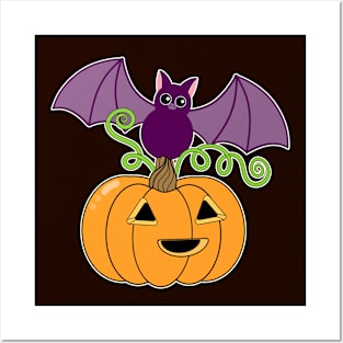 Bat and Pumpkin Posters and Art